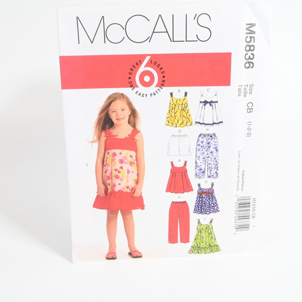McCalls M5836 Sewing Pattern Toddlers Childrens 1-2-3 Uncut Factory Folded
